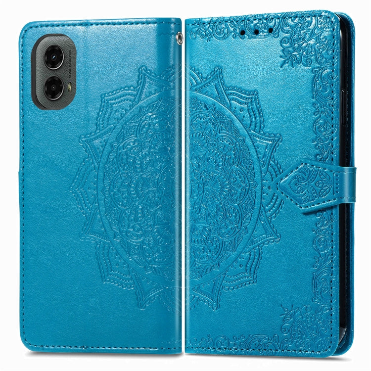 For Motorola Moto G 2024 Mandala Flower Embossed Leather Phone Case