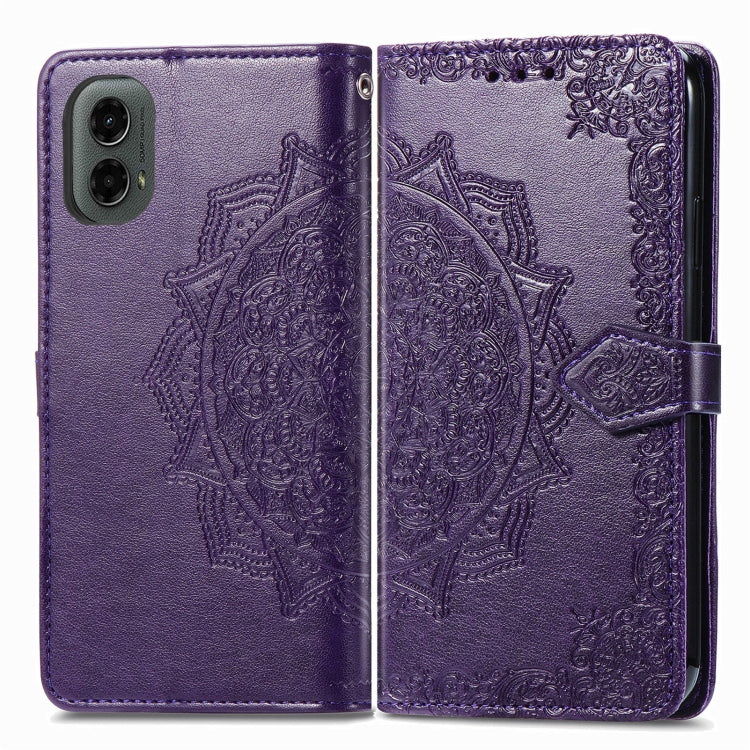 For Motorola Moto G 2024 Mandala Flower Embossed Leather Phone Case