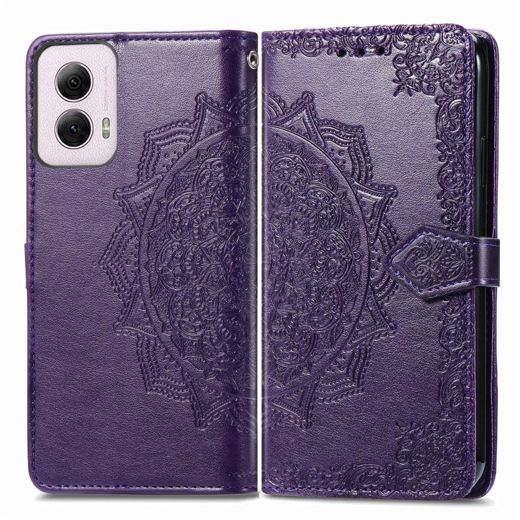 For Motorola Moto G Power 2024 Mandala Flower Embossed Leather Phone Case