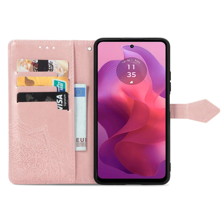 For Motorola Moto G24   Mandala Flower Embossed Leather Phone Case
