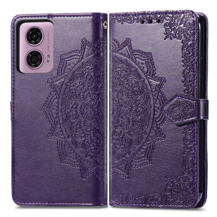 For Motorola Moto G24   Mandala Flower Embossed Leather Phone Case