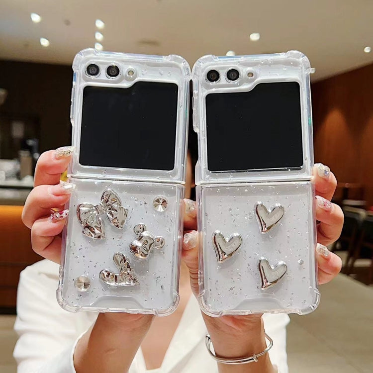 For Samsung Galaxy Z Flip6 / Flip7 FE Electroplated Mirror Love Heart Phone Case
