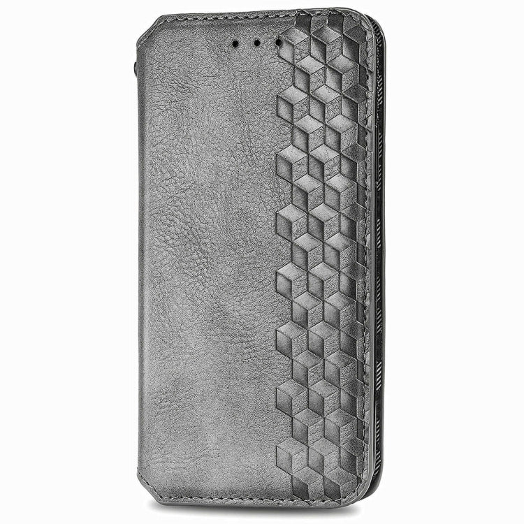 For Honor 100 5G Cubic Grid Pressed Magnetic Leather Phone Case