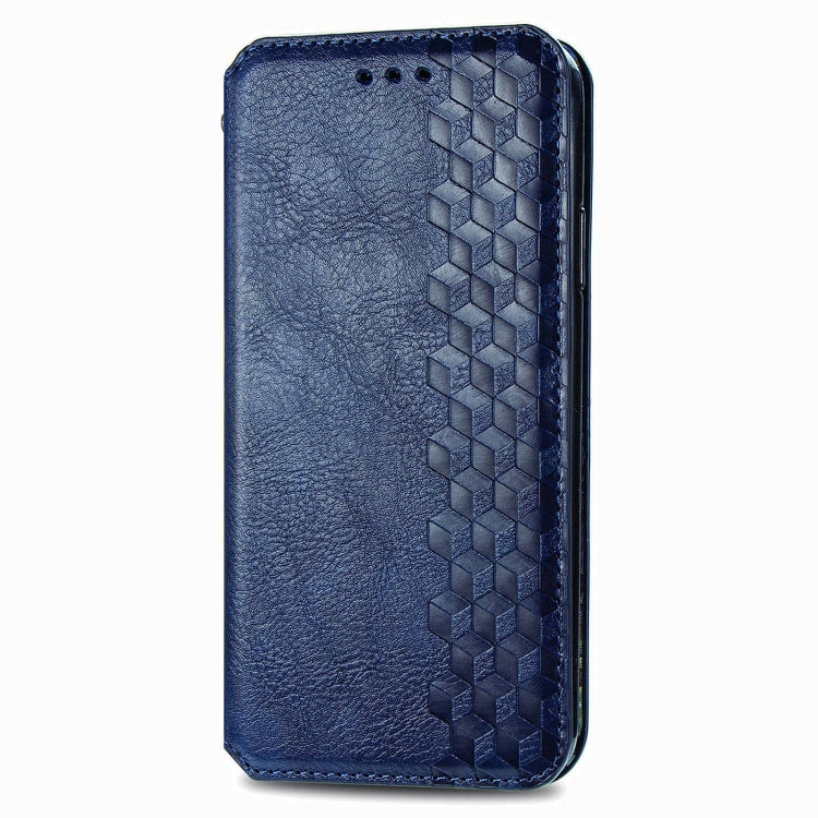 For Honor 100 5G Cubic Grid Pressed Magnetic Leather Phone Case