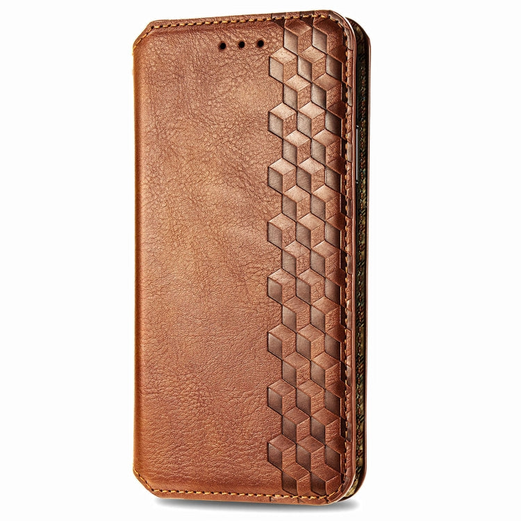 For Honor X8b 4G Cubic Grid Pressed Magnetic Leather Phone Case