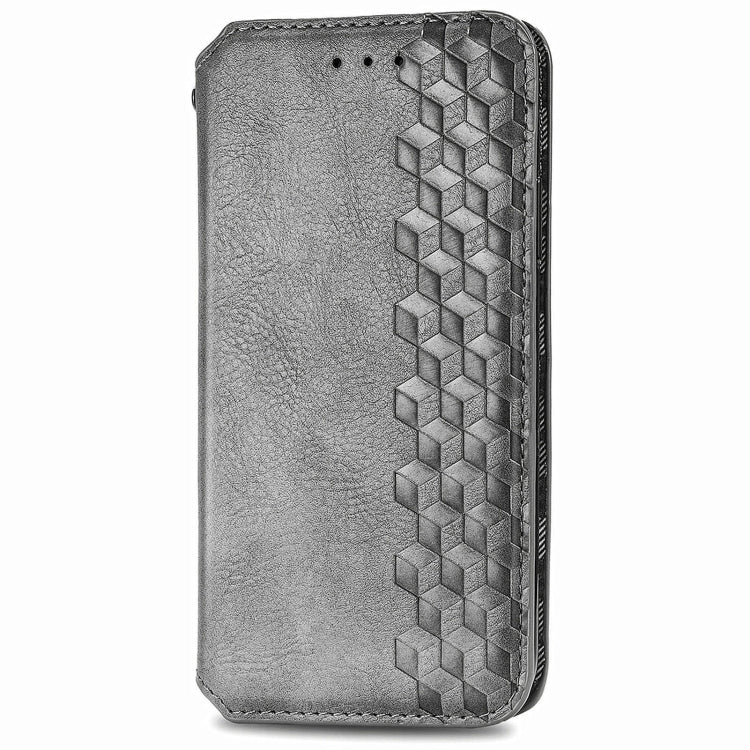 For Honor X9a Cubic Grid Pressed Magnetic Leather Phone Case