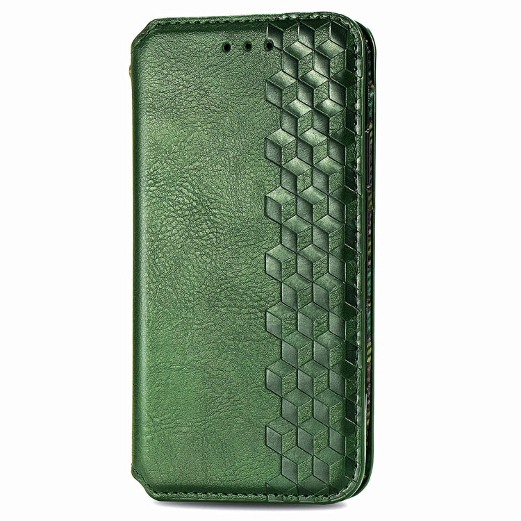For Honor X9a Cubic Grid Pressed Magnetic Leather Phone Case