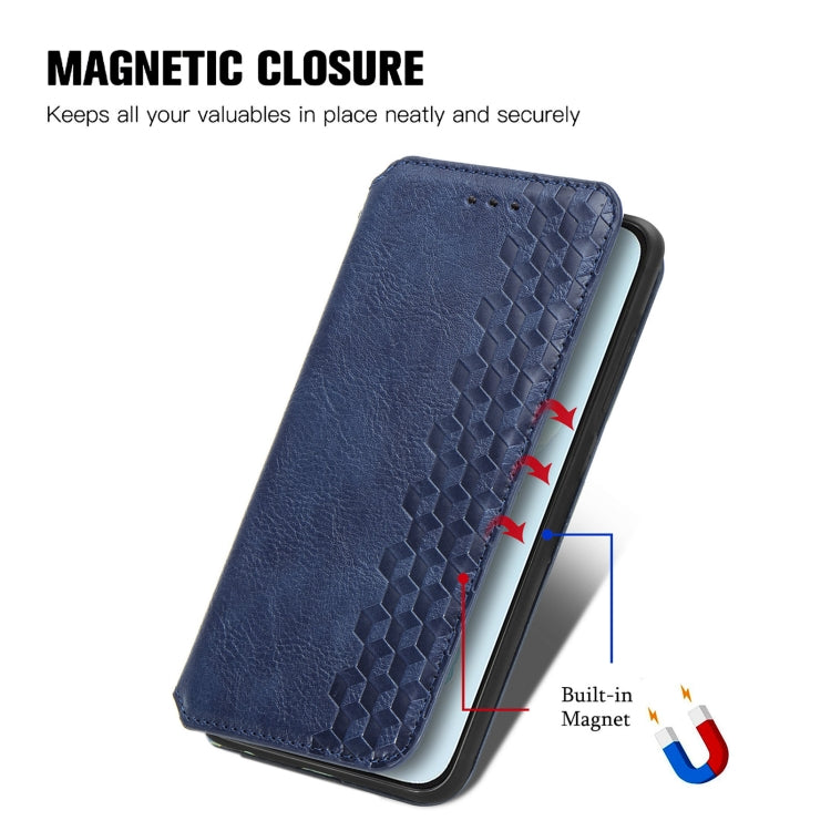 For Honor 200 Lite Global Cubic Grid Pressed Magnetic Leather Phone Case