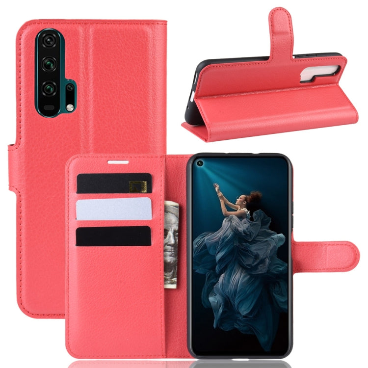 Litchi Texture Horizontal Flip Leather Case for Huawei Honor 20 Pro, with Wallet & Holder & Card Slots