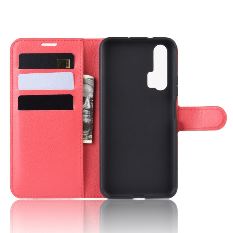 Litchi Texture Horizontal Flip Leather Case for Huawei Honor 20 Pro, with Wallet & Holder & Card Slots