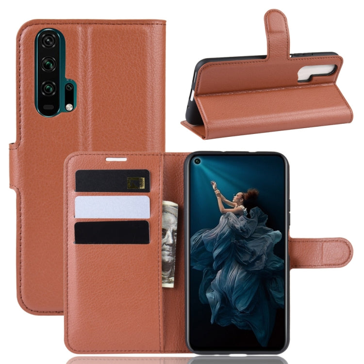 Litchi Texture Horizontal Flip Leather Case for Huawei Honor 20 Pro, with Wallet & Holder & Card Slots
