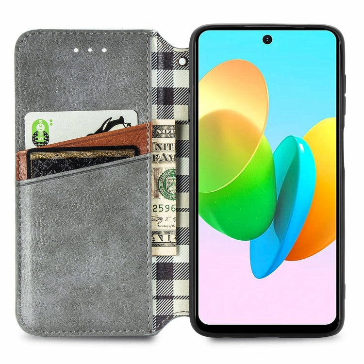 For Xiaomi Redmi Note 12 Pro 5G Cubic Grid Pressed Magnetic Leather Phone Case