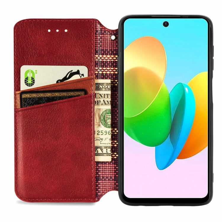 For Xiaomi Redmi Note 12 Pro 5G Cubic Grid Pressed Magnetic Leather Phone Case
