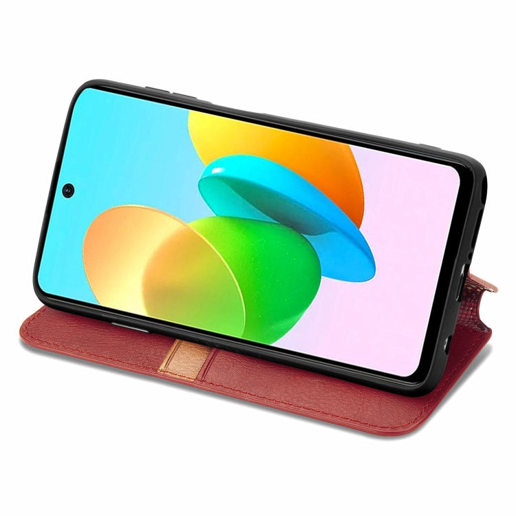 For Xiaomi Redmi Note 12 Pro 5G Cubic Grid Pressed Magnetic Leather Phone Case