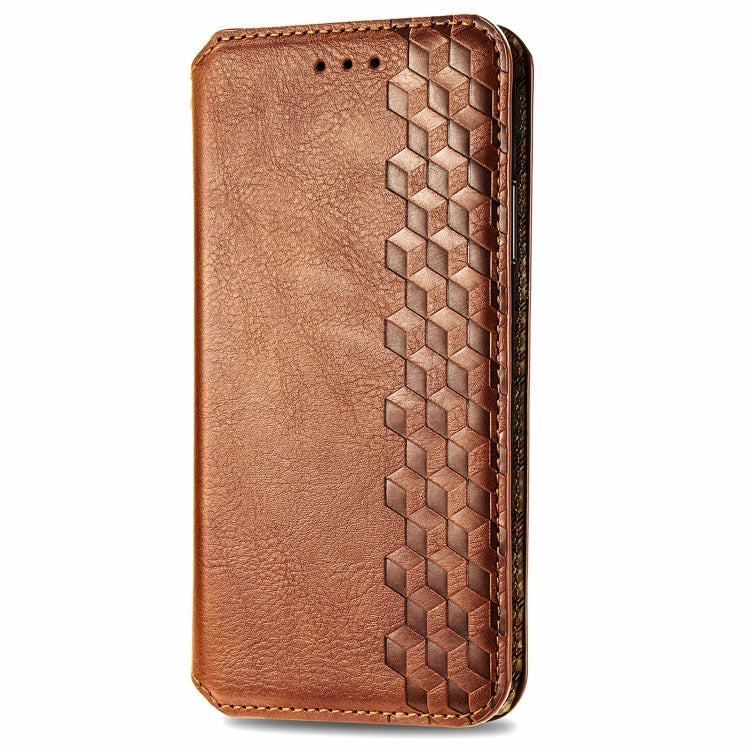 For Xiaomi Redmi Note 12 Pro 5G Cubic Grid Pressed Magnetic Leather Phone Case