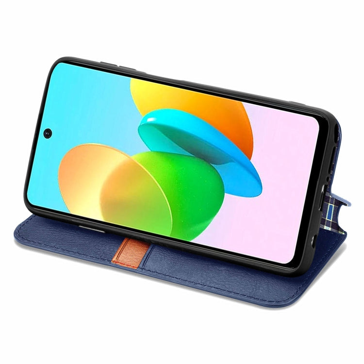 For Xiaomi Redmi Note 12 Pro 5G Cubic Grid Pressed Magnetic Leather Phone Case