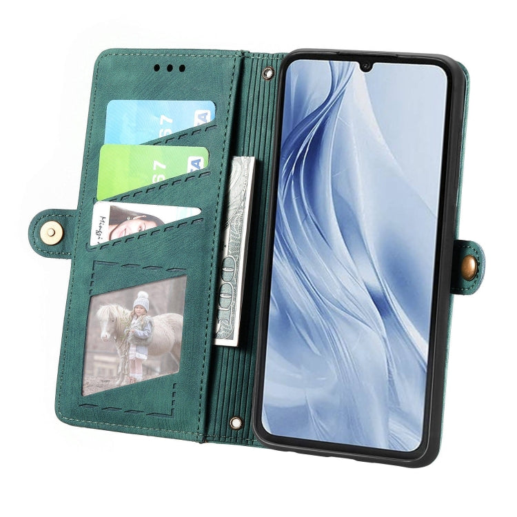 For Xiaomi Redmi 13C 5G Geometric Zipper Wallet Side Buckle Leather Phone Case