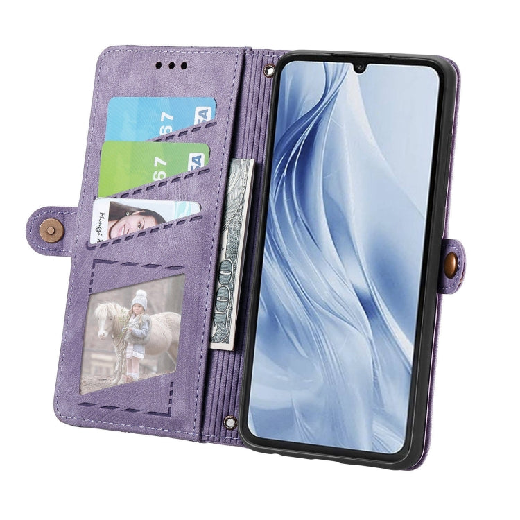 For Xiaomi Redmi 13C 5G Geometric Zipper Wallet Side Buckle Leather Phone Case