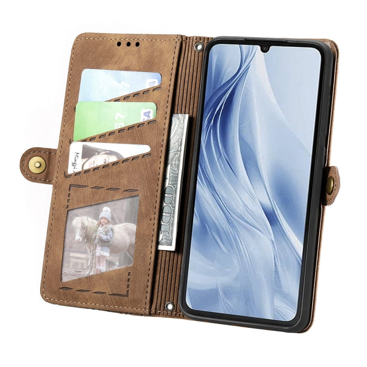 For Xiaomi Redmi 13C 5G Geometric Zipper Wallet Side Buckle Leather Phone Case