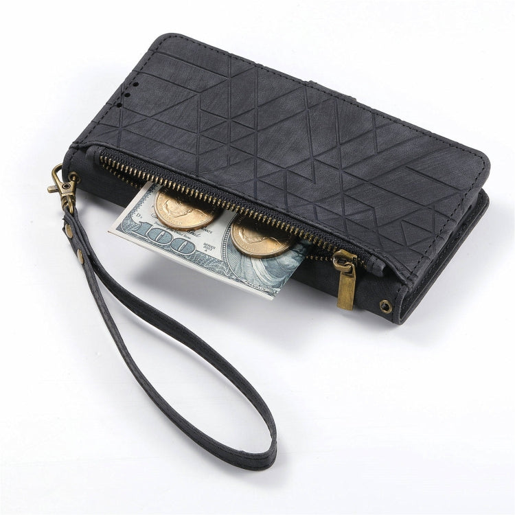 For Xiaomi 13 lite Geometric Zipper Wallet Side Buckle Leather Phone Case