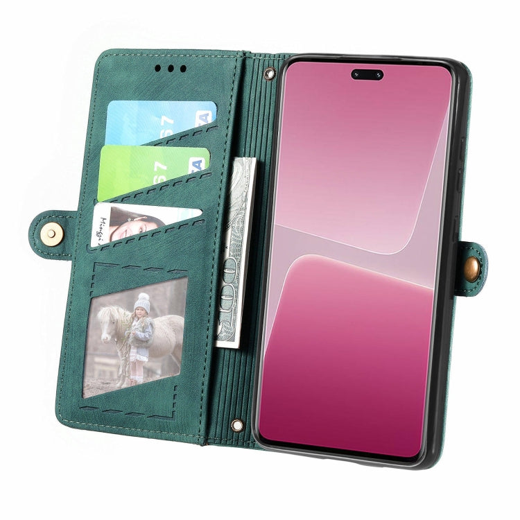 For Xiaomi 13 lite Geometric Zipper Wallet Side Buckle Leather Phone Case