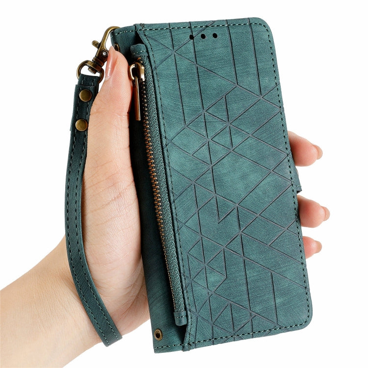 For Xiaomi 13 lite Geometric Zipper Wallet Side Buckle Leather Phone Case