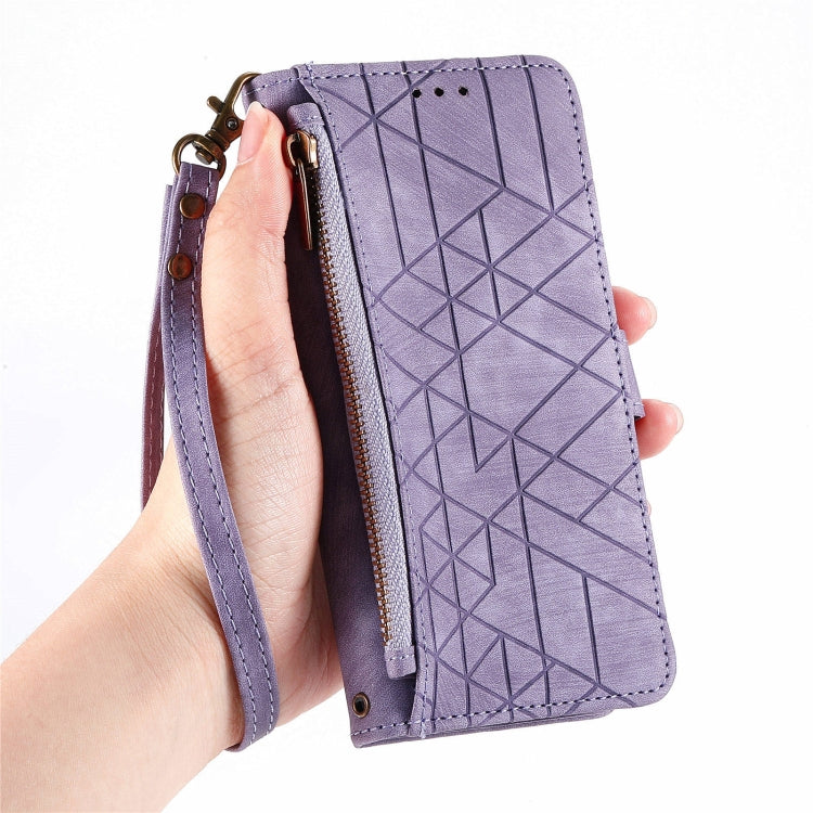 For Xiaomi 13 lite Geometric Zipper Wallet Side Buckle Leather Phone Case