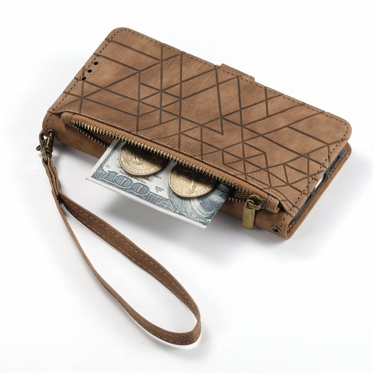 For Xiaomi 13 lite Geometric Zipper Wallet Side Buckle Leather Phone Case