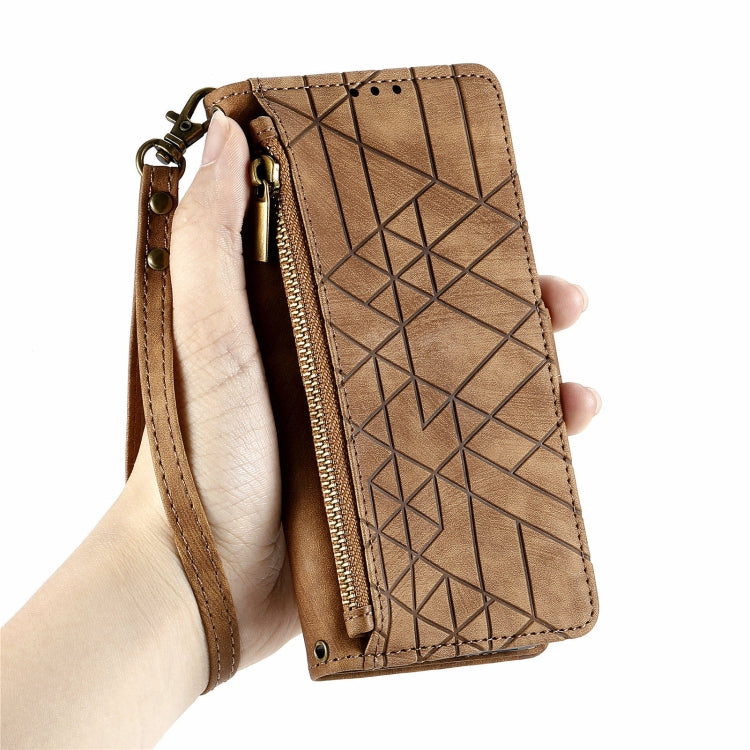 For Xiaomi 13 lite Geometric Zipper Wallet Side Buckle Leather Phone Case