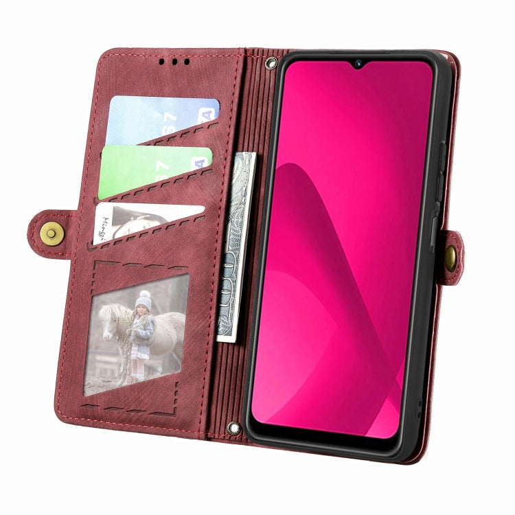 For Xiaomi Redmi 14C Geometric Zipper Wallet Side Buckle Leather Phone Case