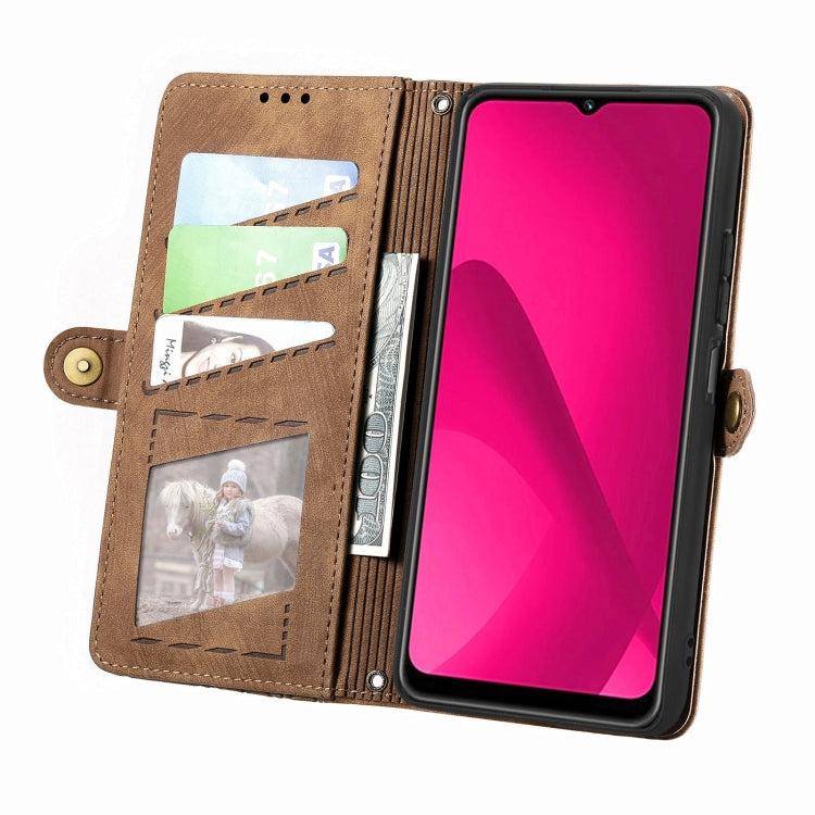 For Xiaomi Redmi 14C Geometric Zipper Wallet Side Buckle Leather Phone Case