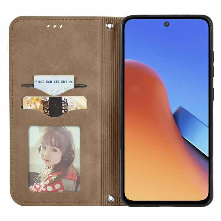 For Xiaomi Redmi 12 4G Retro Skin Feel Magnetic Flip Leather Phone Case
