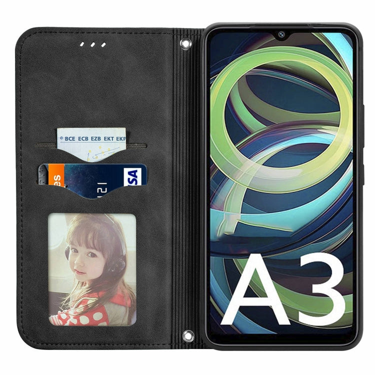 For Xiaomi Redmi A3 4G Retro Skin Feel Magnetic Flip Leather Phone Case