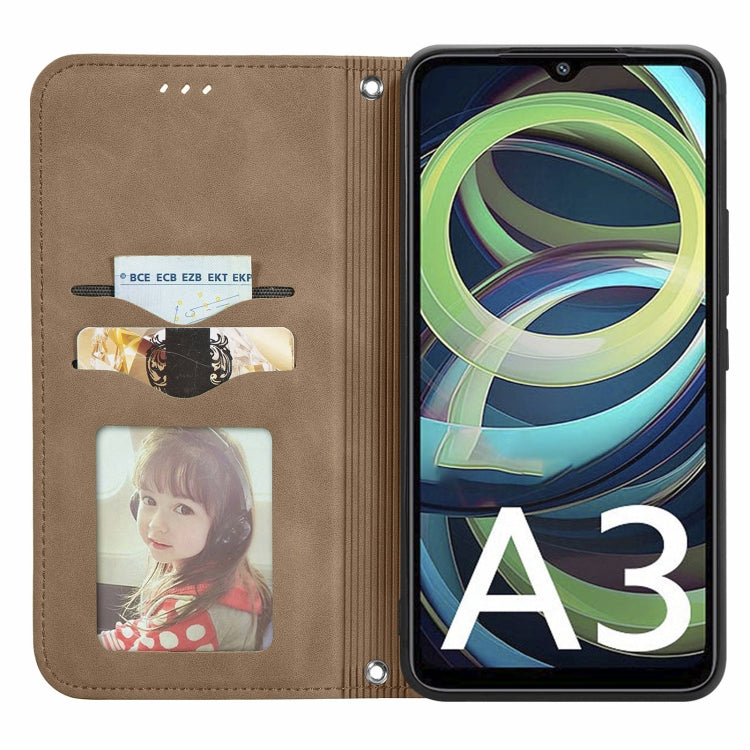 For Xiaomi Redmi A3 4G Retro Skin Feel Magnetic Flip Leather Phone Case