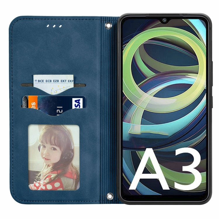 For Xiaomi Redmi A3 4G Retro Skin Feel Magnetic Flip Leather Phone Case