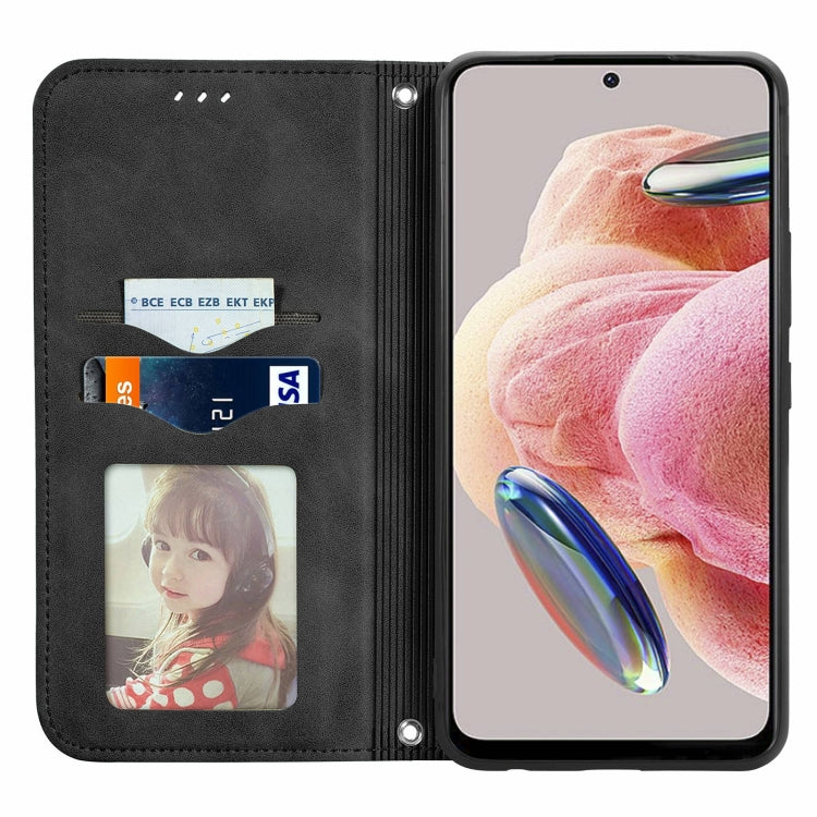 For Xiaomi Redmi Note 12 4G Retro Skin Feel Magnetic Flip Leather Phone Case