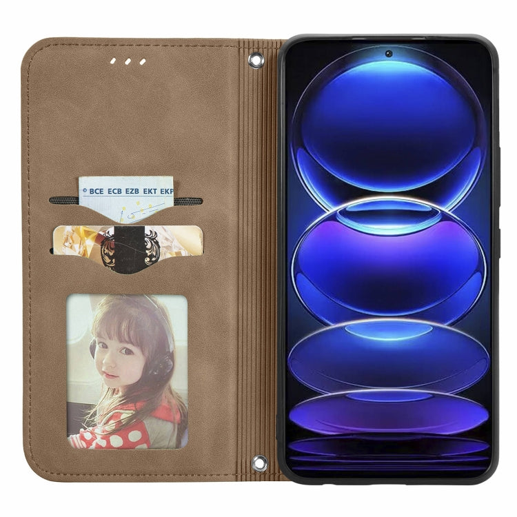 For Xiaomi Redmi Note 12 Pro+ 5G Retro Skin Feel Magnetic Flip Leather Phone Case