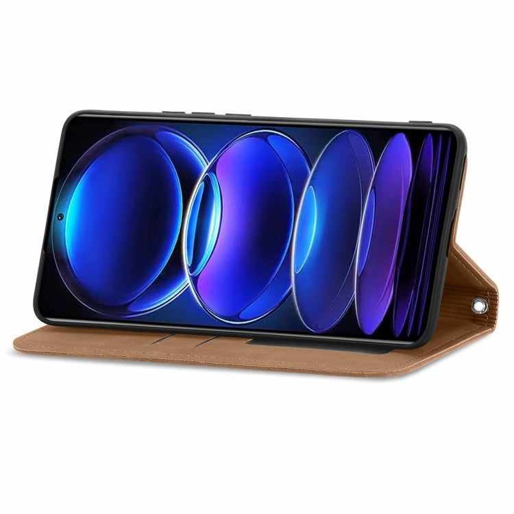 For Xiaomi Redmi Note 12 Pro+ 5G Retro Skin Feel Magnetic Flip Leather Phone Case