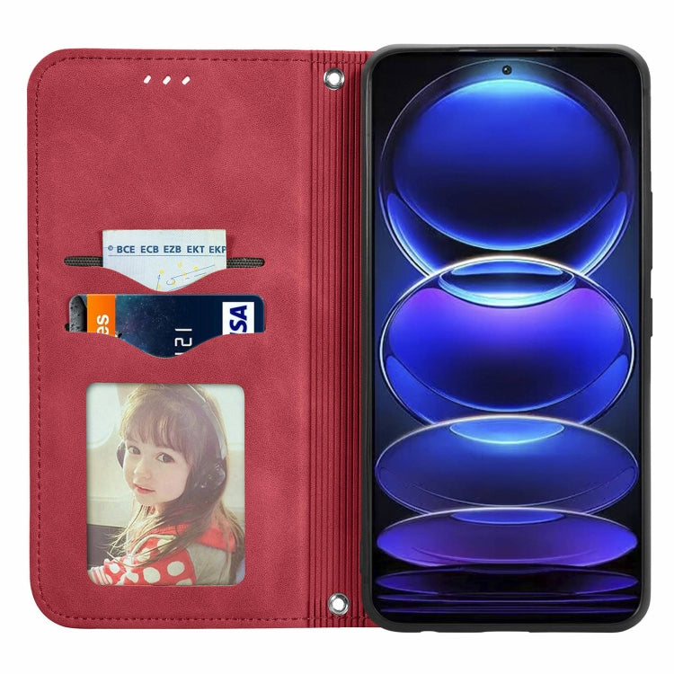 For Xiaomi Redmi Note 12 Pro+ 5G Retro Skin Feel Magnetic Flip Leather Phone Case