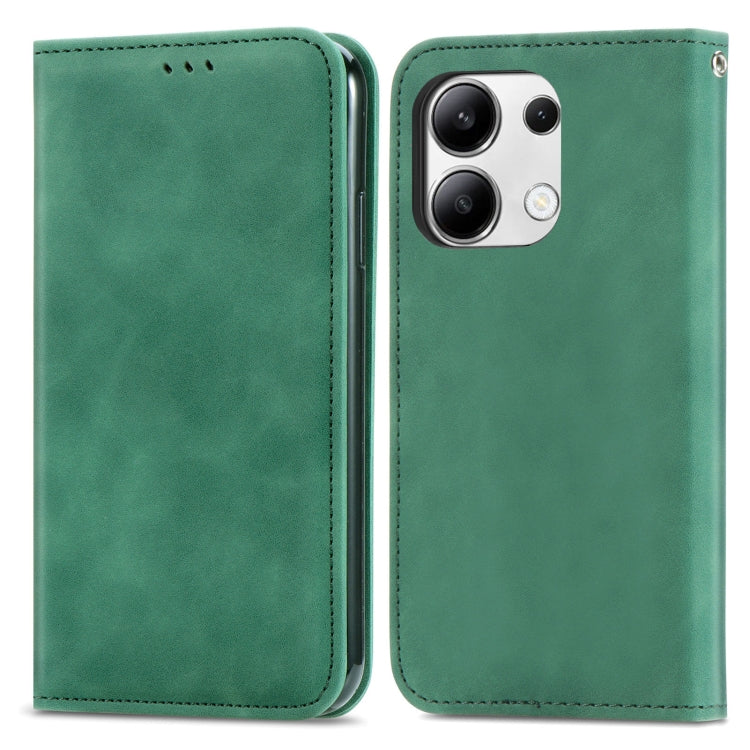 For Xiaomi Redmi Note 13 4G Retro Skin Feel Magnetic Flip Leather Phone Case