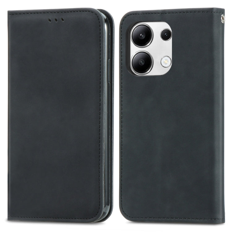 For Xiaomi Redmi Note 13 4G Retro Skin Feel Magnetic Flip Leather Phone Case