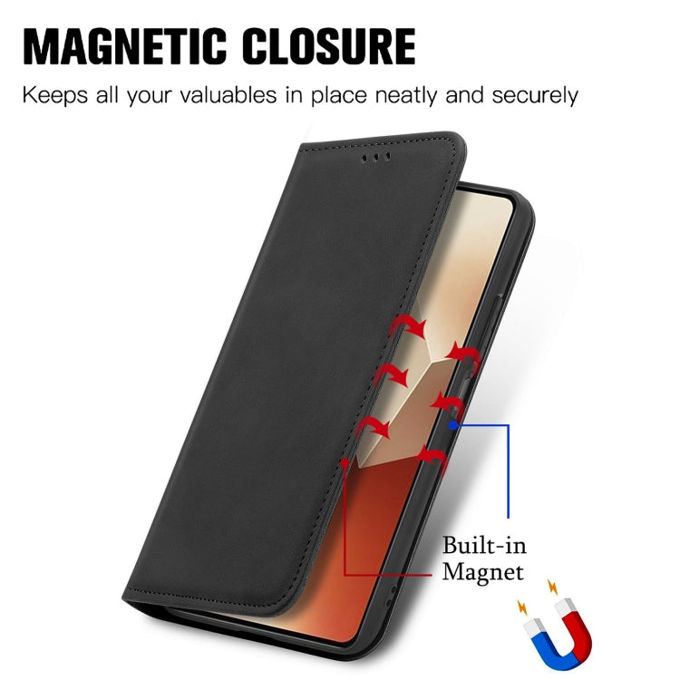 For Xiaomi Redmi Note 13 4G Retro Skin Feel Magnetic Flip Leather Phone Case