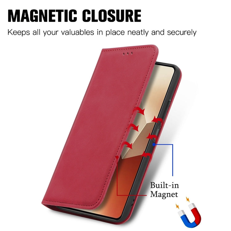 For Xiaomi Redmi Note 13 4G Retro Skin Feel Magnetic Flip Leather Phone Case