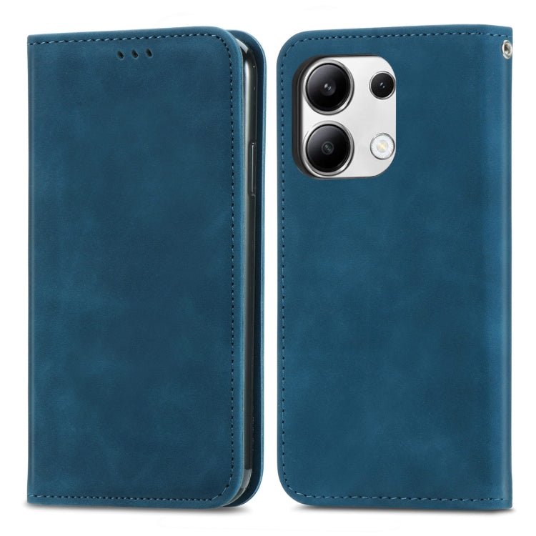 For Xiaomi Redmi Note 13 4G Retro Skin Feel Magnetic Flip Leather Phone Case