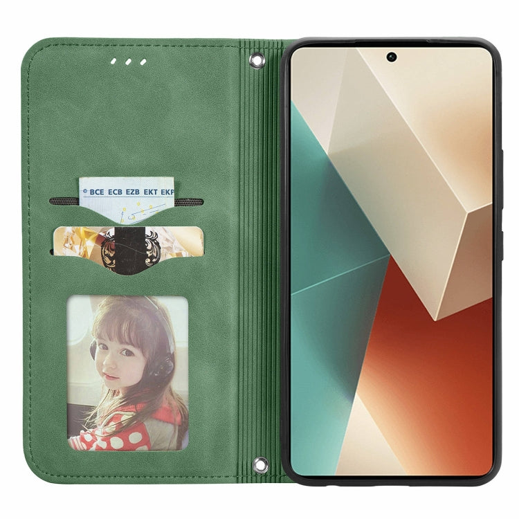 For Xiaomi Redmi Note 13 5G Retro Skin Feel Magnetic Flip Leather Phone Case