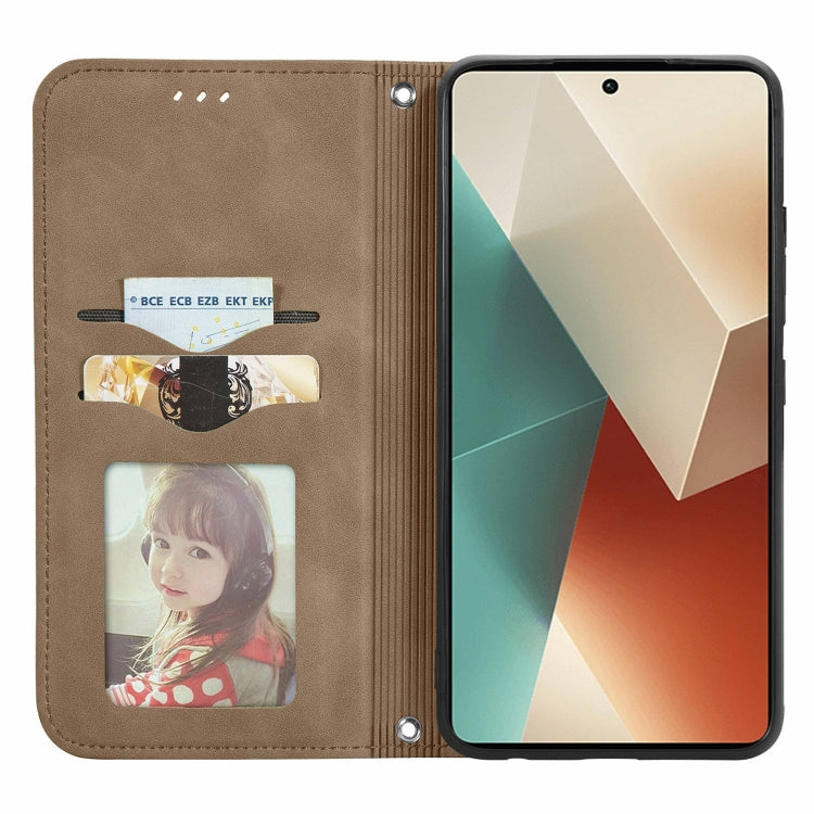 For Xiaomi Redmi Note 13 5G Retro Skin Feel Magnetic Flip Leather Phone Case