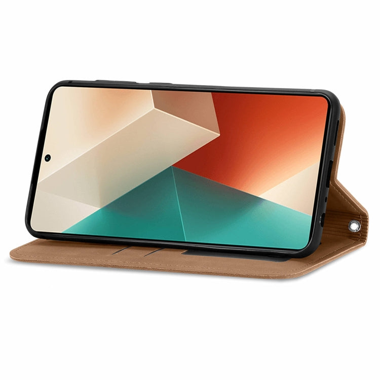 For Xiaomi Redmi Note 13 5G Retro Skin Feel Magnetic Flip Leather Phone Case