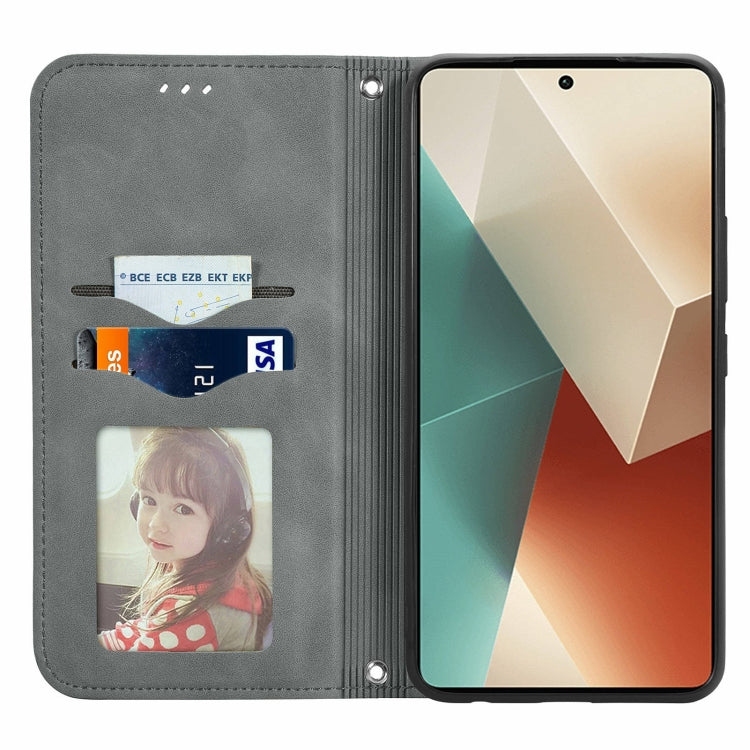 For Xiaomi Redmi Note 13 5G Retro Skin Feel Magnetic Flip Leather Phone Case
