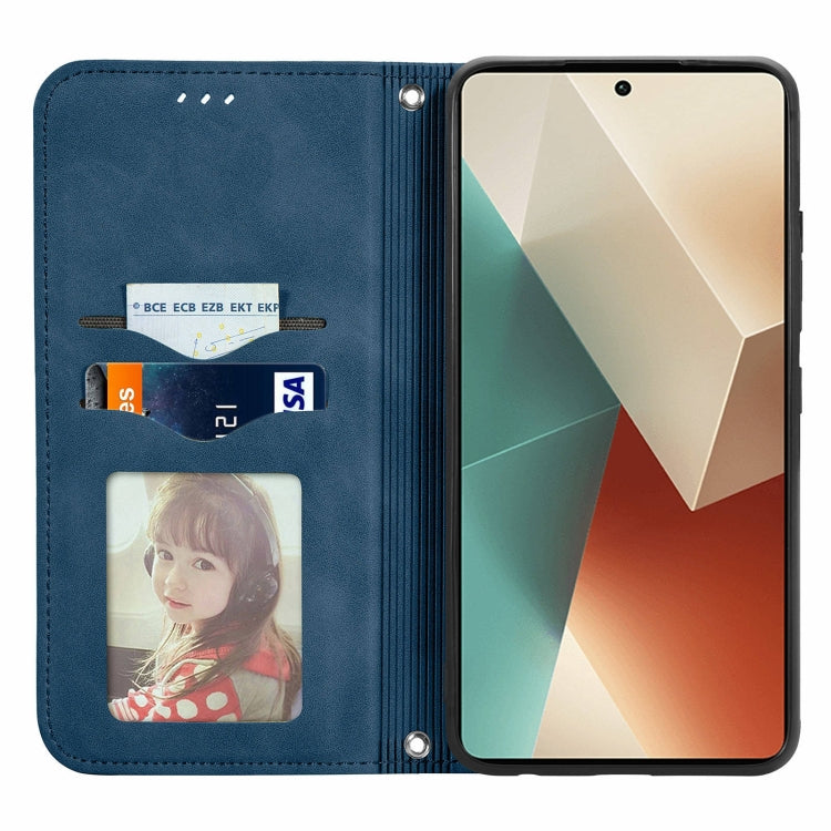 For Xiaomi Redmi Note 13 5G Retro Skin Feel Magnetic Flip Leather Phone Case