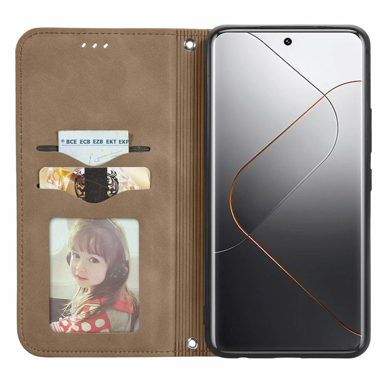 For Xiaomi  14 Pro Retro Skin Feel Magnetic Flip Leather Phone Case